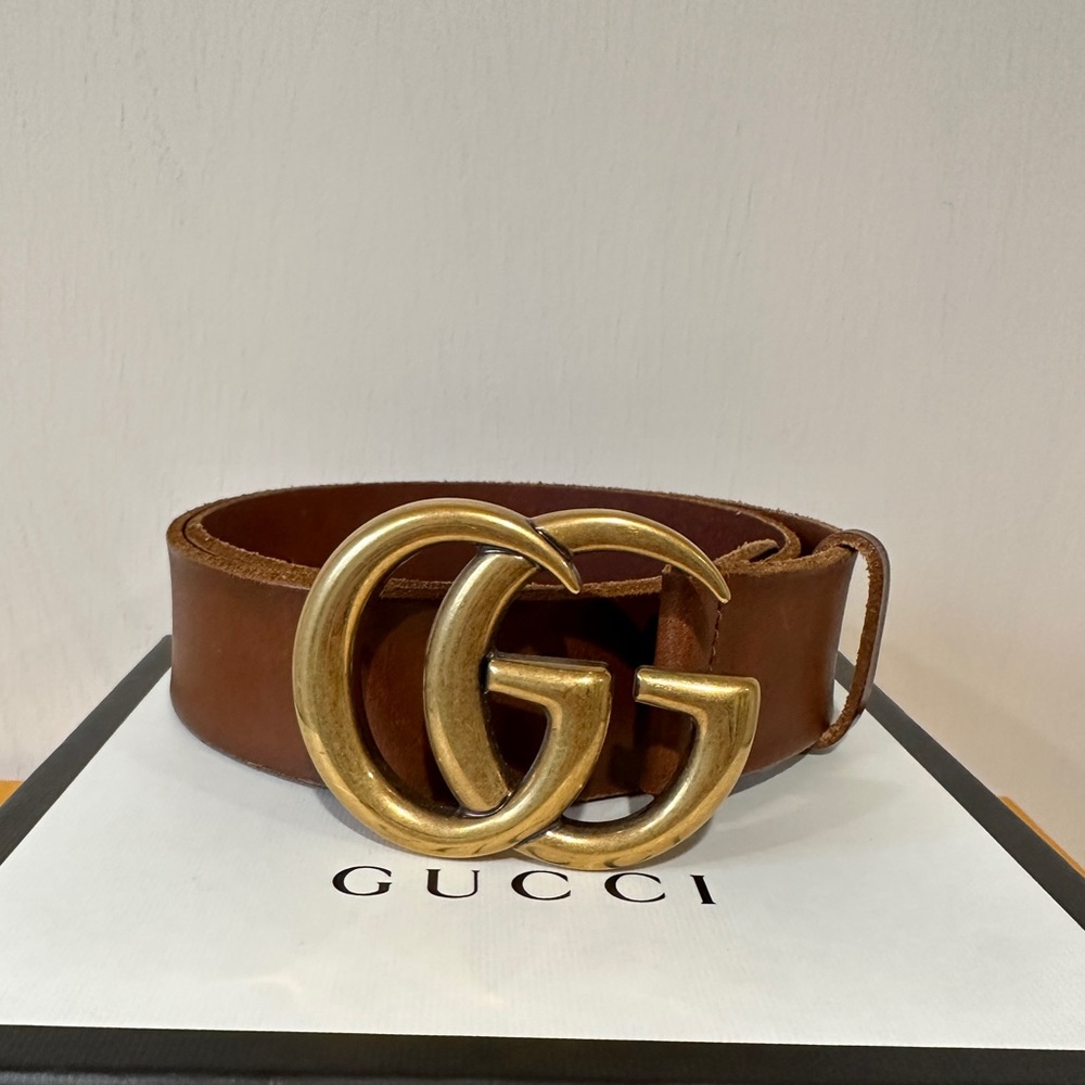 Gucci Leather Double G Belt